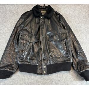 VINTAGE 90s Cooper Sportswear Leather Bomber Jacket Mens 40 Black 80s Outdoor